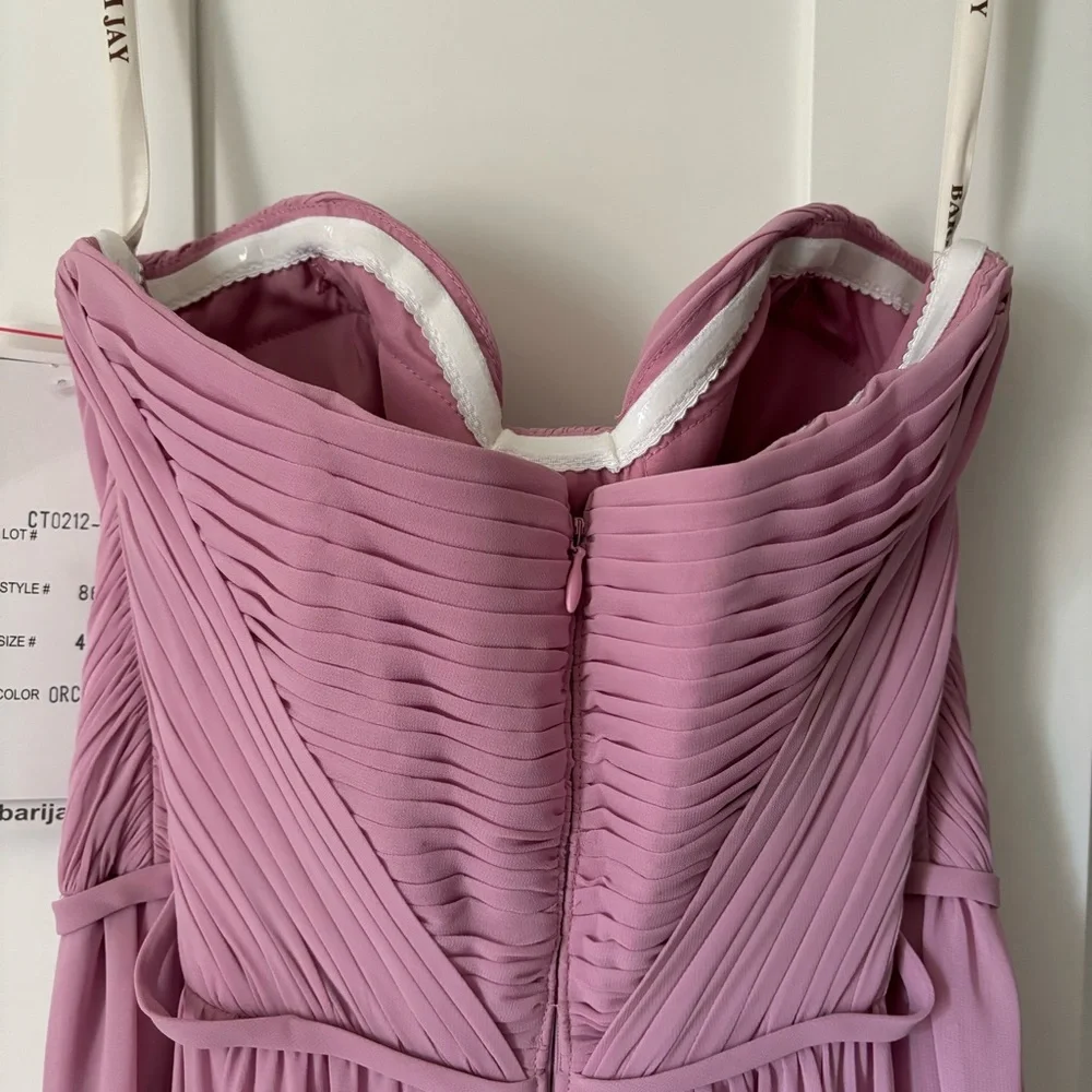 NWT Elegant Pink Strapless Prom Dress - Picture 4 of 6